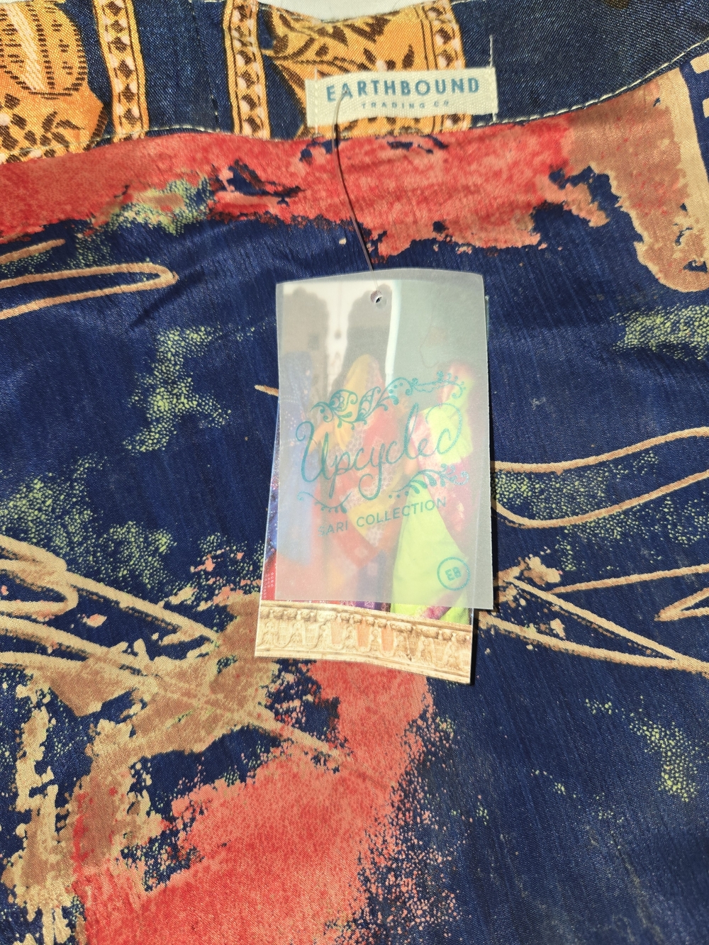 Earthbound Navy & Mustard Print Tie-Waist Wrap Circle Skirt - Picture 9 of 9